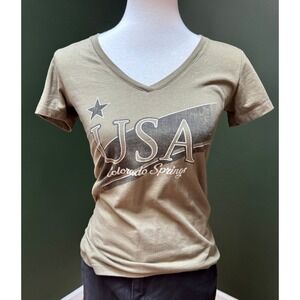 USA Colorado Springs V-Neck Short Sleeve T-Shirt Women's Size M